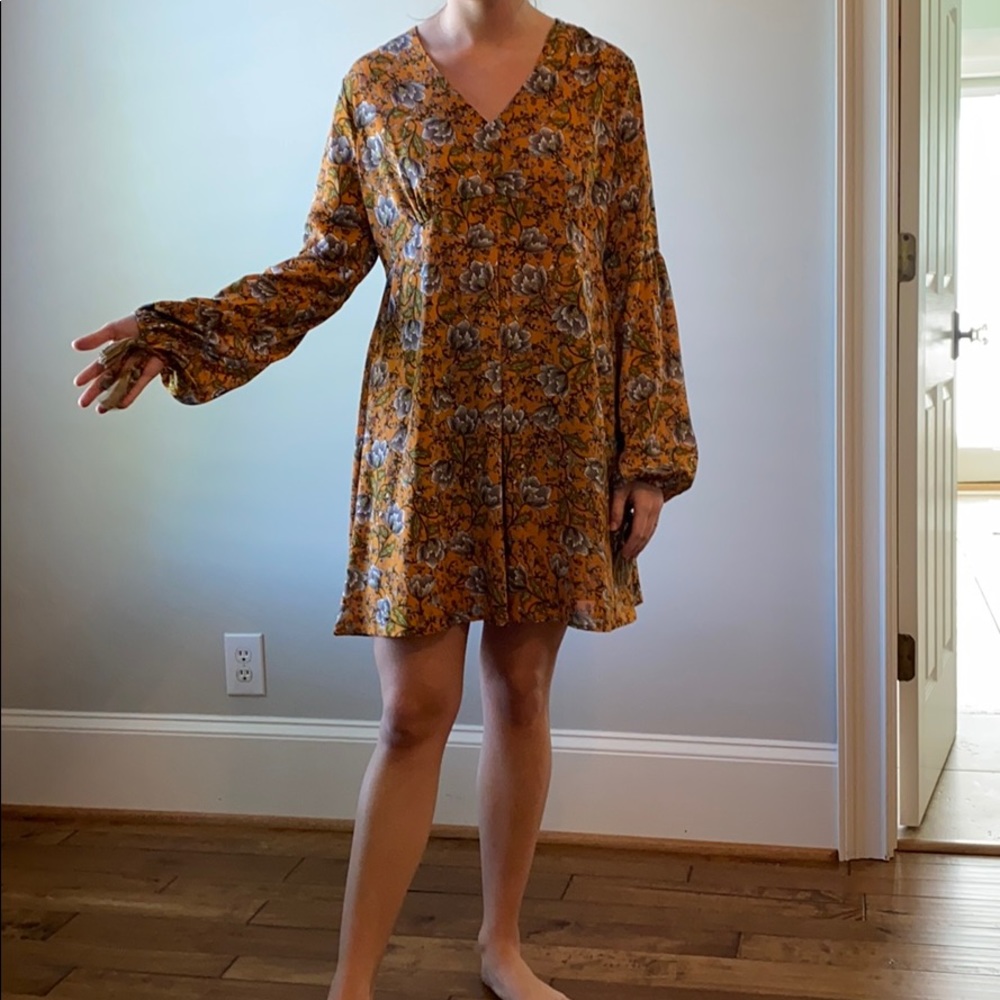 Yellow boho dress